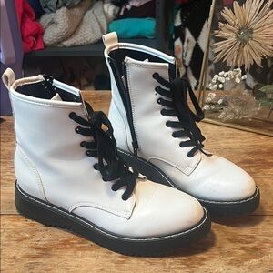 Madden Girl White Lace-Up Boots